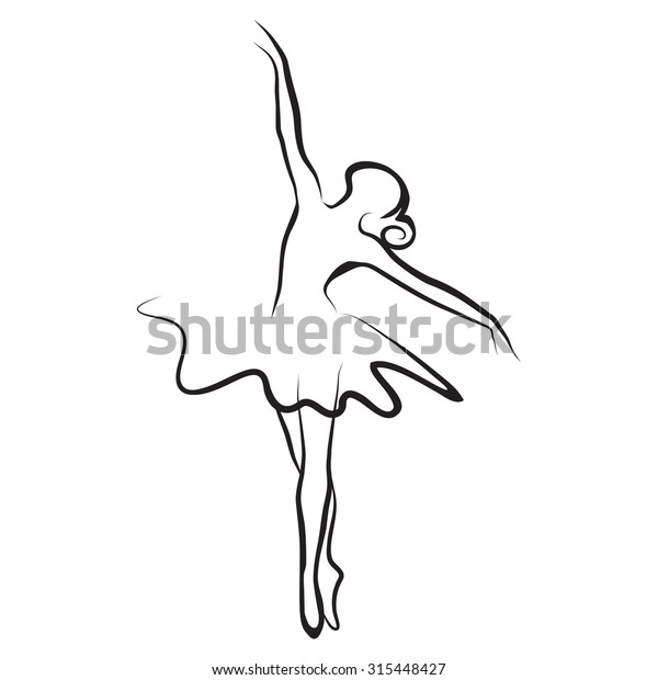 Black White Vector Illustration Classical Ballet Stock Vector Royalty Free