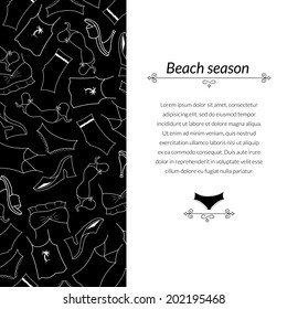 Black and white vector illustration clothes woman, with place for text