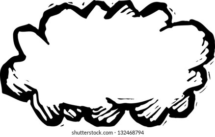 Black and white vector illustration of a cloud