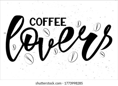 Black and white vector illustration of Coffee Lovers 