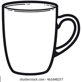 clipart cup black and white