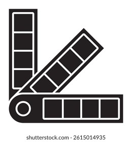 Black and white vector illustration of a color palette guide. Perfect for design, painting, and renovation related projects