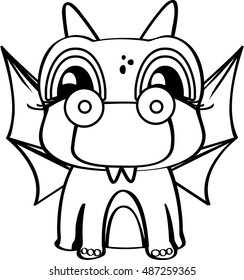 Black and white vector illustration for coloring book. illustration dragon