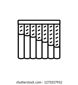 Black & white vector illustration of combi curtain shutter. Line icon of window vertical blind jalousie. Isolated object on white background