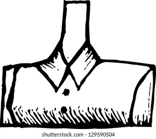 Black and white vector illustration of conservative female bust
