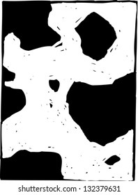 Black and white vector illustration of cow pattern