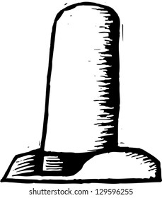 Black and white vector illustration of a cowboy hat