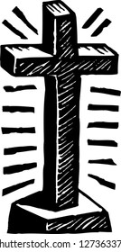 Black and white vector illustration of Cross