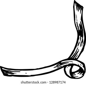 Black and white vector illustration of decorative ribbon