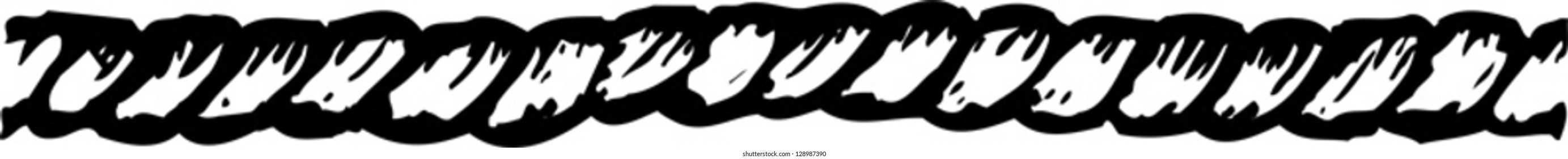 Black and white vector illustration of decorative rope