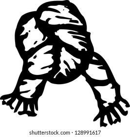 Black and white  vector illustration of decorative rope