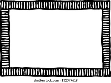 Black and white vector illustration of a decorative frame