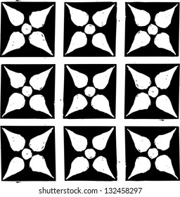 Black and white vector illustration of decorative pattern