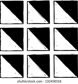 Black and white vector illustration of decorative pattern