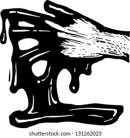 Black and white vector illustration of dirty hand