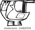 Black and white vector illustration of Disco Suit