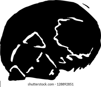 Black and white vector illustration of a dog sleeping