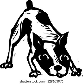 Black White Vector Illustration Dog Stock Vector (Royalty Free ...