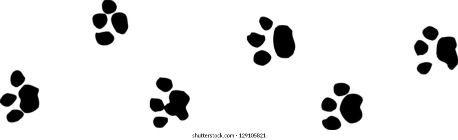 Black and white vector illustration of dog footprint