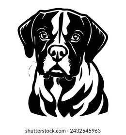Black and white Vector Illustration of a dog, puppy 