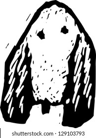Black and white vector illustration of a dog's head