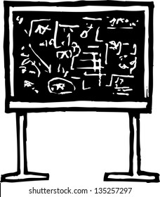 Black and white vector illustration of Drawing Board