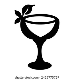 Black and white Vector illustration of a drinking glass, white background