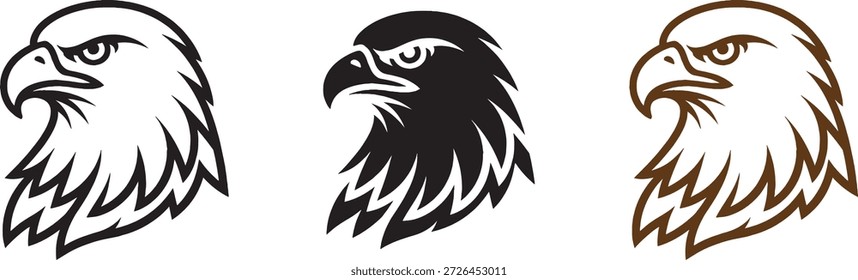 A black and white vector illustration of an eagle with its wings fully spread, talons extended, and head facing forward.
