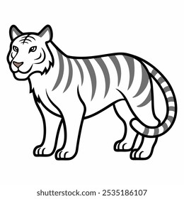 Black and white vector illustration of a fierce tiger head as a tribal tattoo design
