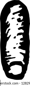 Black and white vector illustration of a finger with nail up