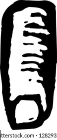 Black and white vector illustration of finger