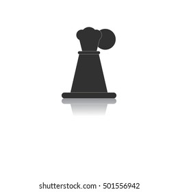 Black and white Vector illustration in flat design of volcano explosion