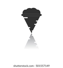Black and white Vector illustration in flat design of Tornado