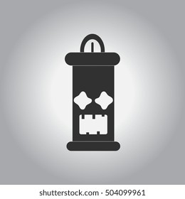 black and white Vector illustration in flat design Halloween icon candle