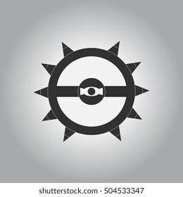 Black and white Vector illustration in flat design Halloween icon party decoration