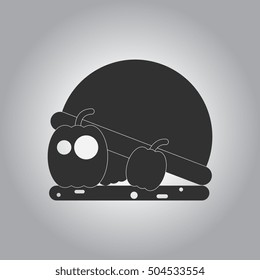 Black and white Vector illustration in flat design Halloween icon pumpkins