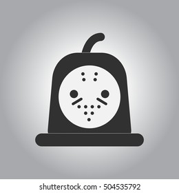 Black and white Vector illustration in flat design Halloween icon bloody jelly