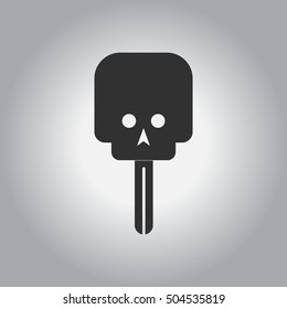 Black and white Vector illustration in flat design Halloween icon skull candy