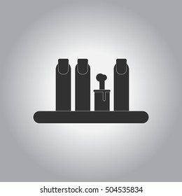 Black and white Vector illustration in flat design Halloween icon Hand with cut finger