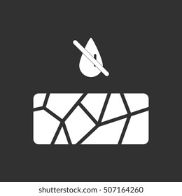 black and white Vector illustration in flat design of cracked earth and drought. drought land icon