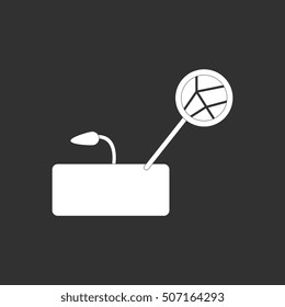 black and white Vector illustration in flat design of drought and plant