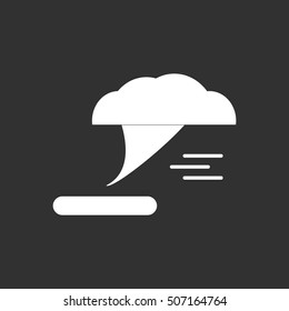 black and white Vector illustration in flat design of Tornado