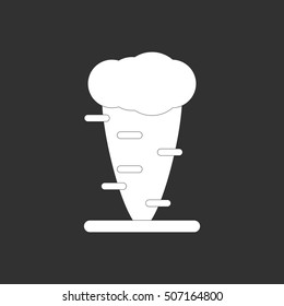 black and white Vector illustration in flat design of Tornado