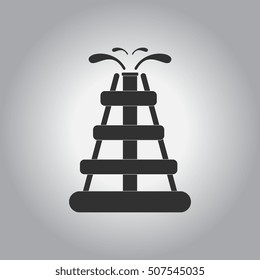 black and white Vector illustration in flat design of oil rig