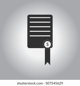 black and white Vector illustration in flat design of Certificate