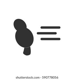 black and white Vector illustration in flat design of storm and tree