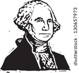 Black and white vector illustration of George Washington