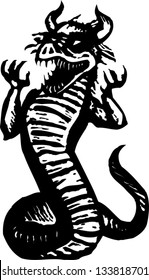 Black and white vector illustration of a Grendel