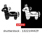 Black and White Vector Illustration of Hand Drawn Sketch of Pinata Icon for Cinco De Mayo on Isolated Background