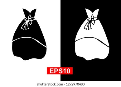 Black and White Vector Illustration of Hand Drawn Sketch of Women Dress Icon on Isolated Background
